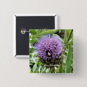 BEES  15 CM SQUARE BADGE