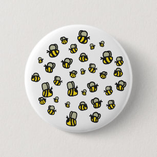 Bees 6 Cm Round Badge