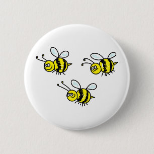 bees 6 cm round badge