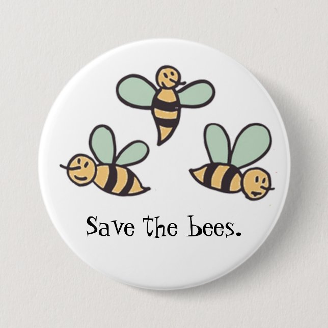 Bees 7.5 Cm Round Badge (Front)