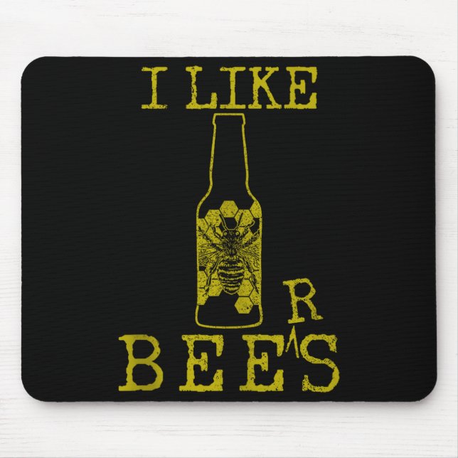 Bees &amp; Beer - Funny Quote Beekeeng Beekeeper G Mouse Pad (Front)