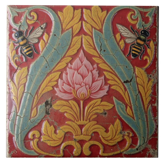 Bees and Blooms Tile (Front)