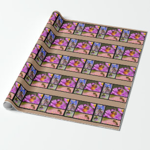 Bees and bumblebee mosaic  wrapping paper