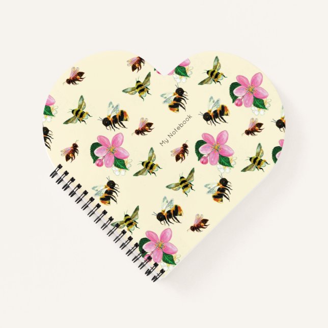 Bees and Bumblebees Personalised Notebook (Front)