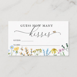 Bees and Flowers   Baby Shower Kisses Game Enclosure Card