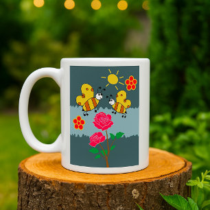 Bees And Flowers Coffee Mug