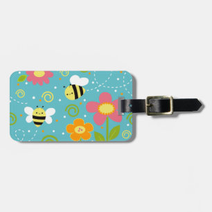 Bees and Flowers Luggage Tag by Clayvision