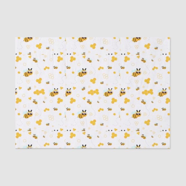 Bees and Honey Twice as Sweet Baby Shower Tissue Paper (Front)