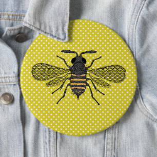BEES and Honeycomb - Save The Bees 6 Cm Round Badge