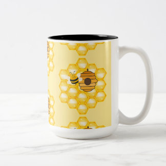 Bees and Honeycomb Two-Tone Coffee Mug