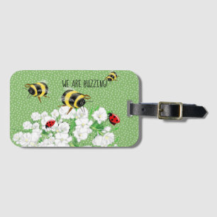 BEES and LadyBugs - Art by LeahG Save The Bees Luggage Tag
