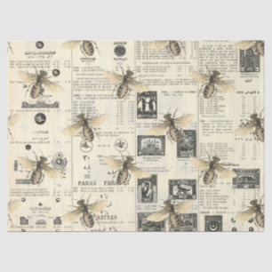 Bees and Vintage Catalogue Decoupage Tissue Paper