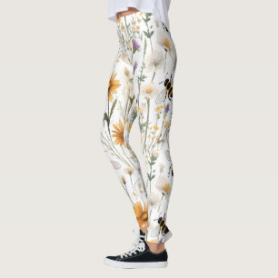 Bees And Wildflowers, Leggings