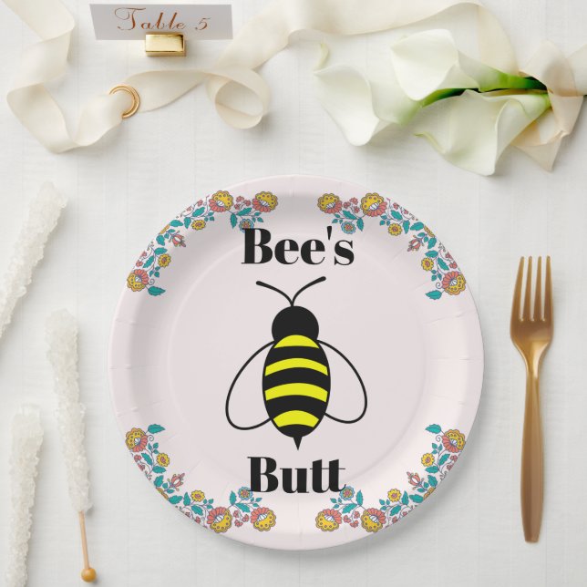 Bee's Butt Paper Plate (Wedding)