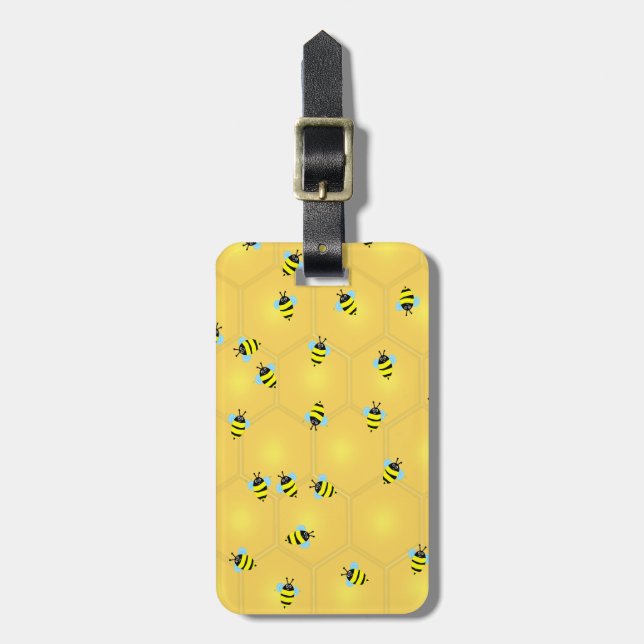 Bees Buzzing Luggage Tag (Front Vertical)
