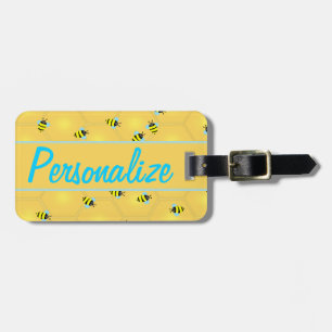 Bees Buzzing Personalised Luggage Tag