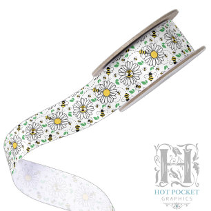 Bees & Daisies Satin Ribbon