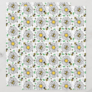 Bees & Daisies Scrapbook Paper