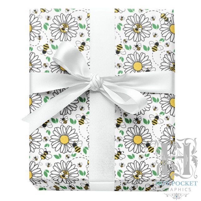 Bees & Daisies Spring Wrapping Paper (Creator Uploaded)
