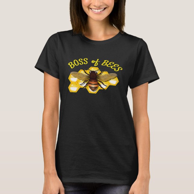 Bees For The Beekeeper With Honeycomb Graphics T-Shirt (Front)