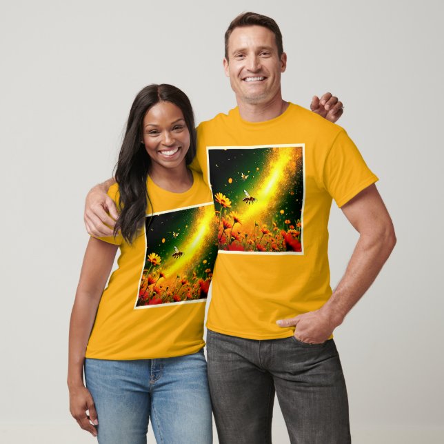 Bees' Golden Pollen Burst Joy Design T-Shirt (Unisex)