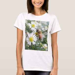 Bees Honey Bee Wildflowers Flowers Daisies Photo T-Shirt