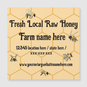 Bees Honeycomb Bee Farm bussiness magnet card