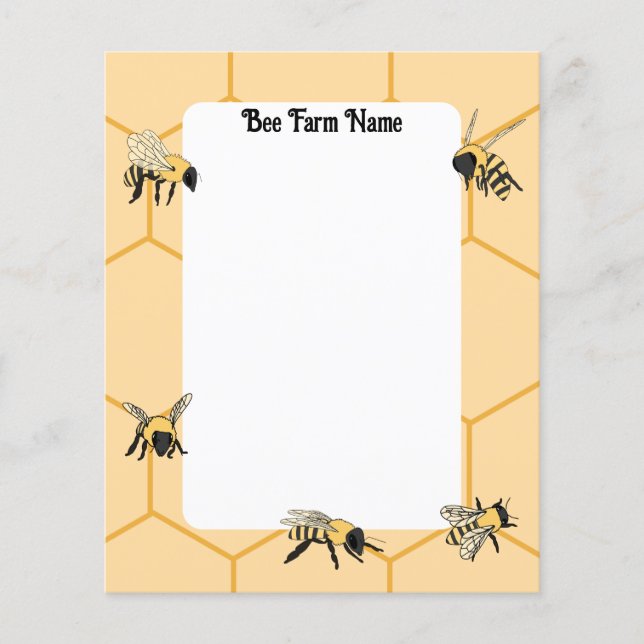 Bees Honeycomb Bee Farm paper (Front)