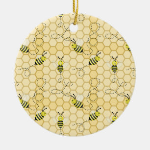 BEES + HONEYCOMB CERAMIC TREE DECORATION