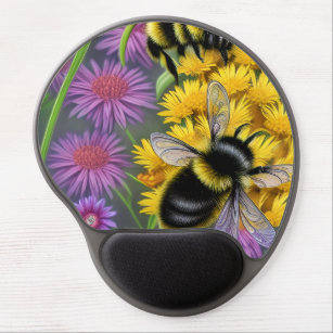 Bees in a Flower Meadow   Gel Mouse Pad