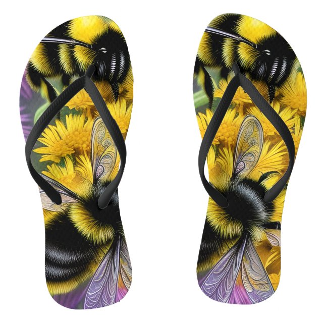Bees in a Flower Meadow   Jandals (Footbed)
