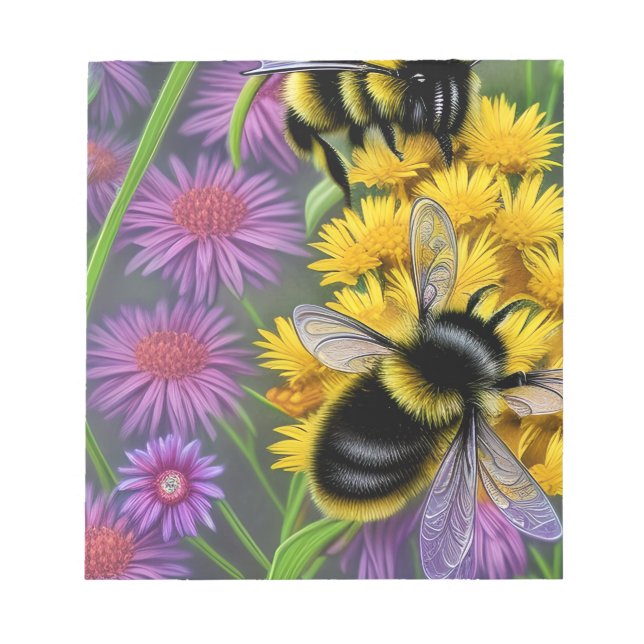 Bees in a Flower Meadow   Notepad (Front)