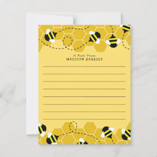 Bees Kid's Cute Flat Stationary Cards
