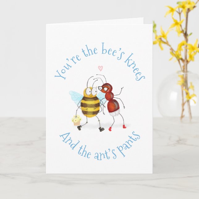 Bee's knees and ant's pants card (Yellow Flower)