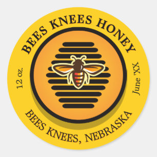 Bees Knees Golden Honey Jar Classic Round Sticker