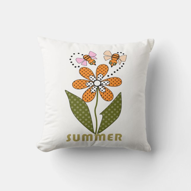 bees love summer and so do I Cushion (Front)