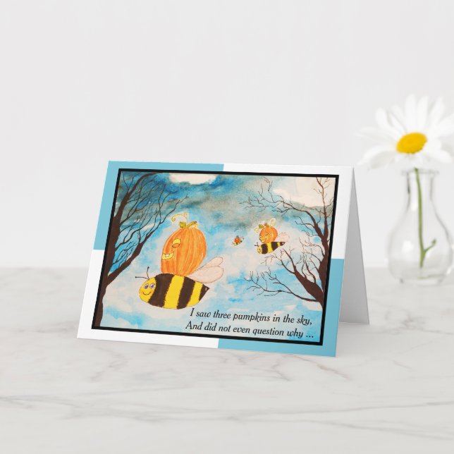 Bees 'n Jack O Lanterns Halloween Card (Small Plant)