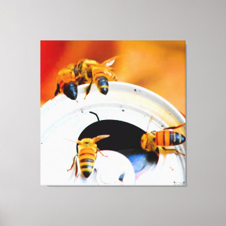 Bees on a Soda Can Canvas Print