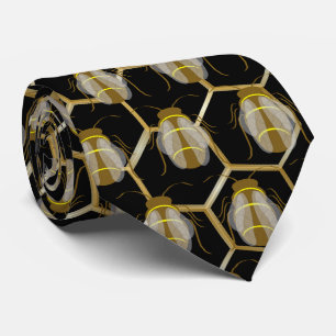 Bees On Honeycomb Tie