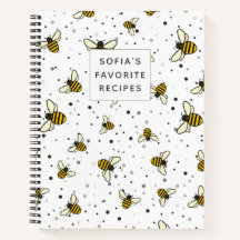 Bees Pattern Blank own Cookbook Recipe To Write In