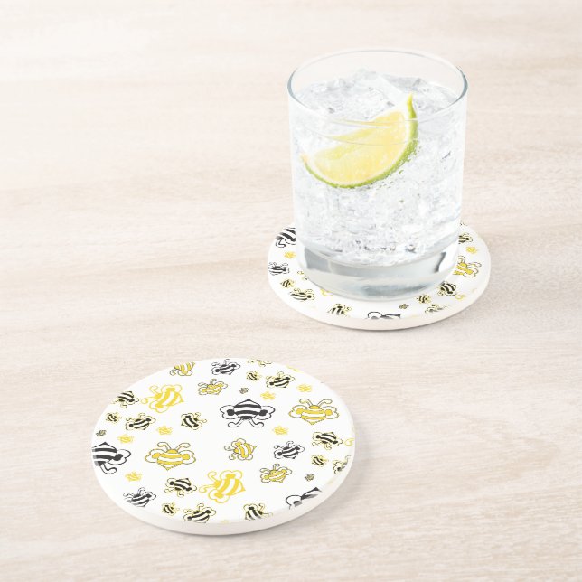 Bees pattern coaster (Side)