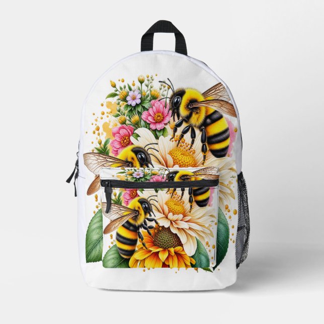 Bees Printed Backpack (Front)