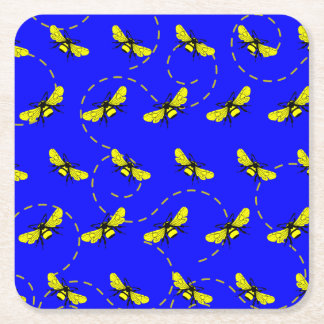 Bees Square Paper Coaster