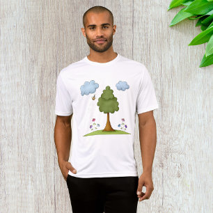 Bees Tree Flowers And Clouds Mens Active T-Shirt
