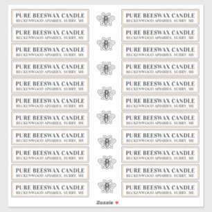 Beeswax Candle matte white or glossy transparent