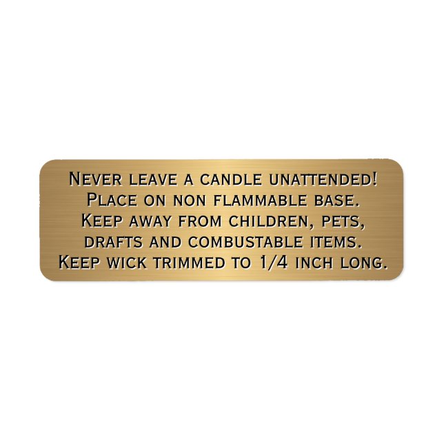 Beeswax Candle Warning Label (Front)