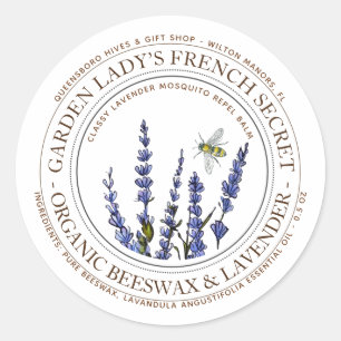 Beeswax Lavender Mosquito Repellant Lotion Bar  Classic Round Sticker
