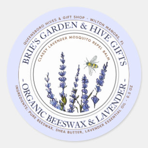 Beeswax Lavender Mosquito Repellant Lotion Bar  Classic Round Sticker