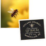 Beeswax Lip Balm Labels 2.125" x 1.75" Black Kraft<br><div class="desc">TEXT AND DESIGN WILL APPEAR SHARP. Waterproof label. Classy black and kraft beeswax lip balm label with a vintage bee. Write in your business name, location, type of lip balm, ingredient list and net weight. Designed to fit lip balm tubes - sticker measures 1.75" x 2.125". There are 30 stickers...</div>