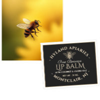 Beeswax Lip Balm Labels 2.125" x 1.75" Black Kraft